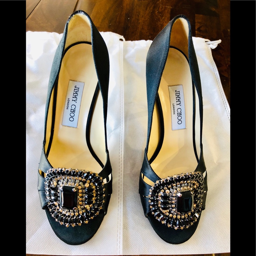 Preowned ✨ Jimmy Choo Black Satin Shoes Size 38